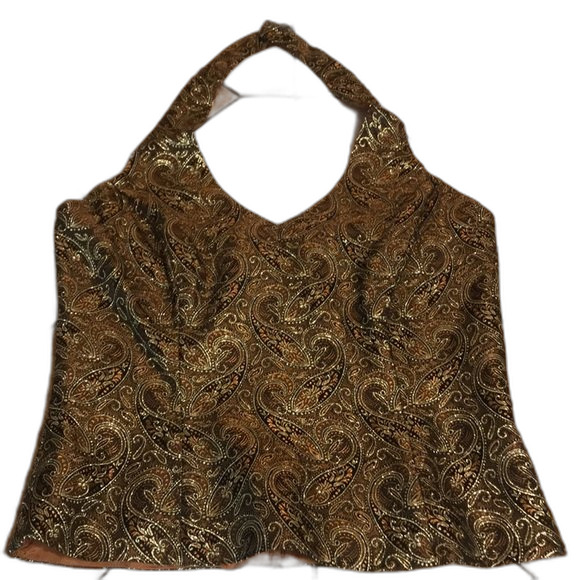 Vintage xscape by Lawrence Kurtz gold halter top size 10 made in USA small - Picture 1 of 12